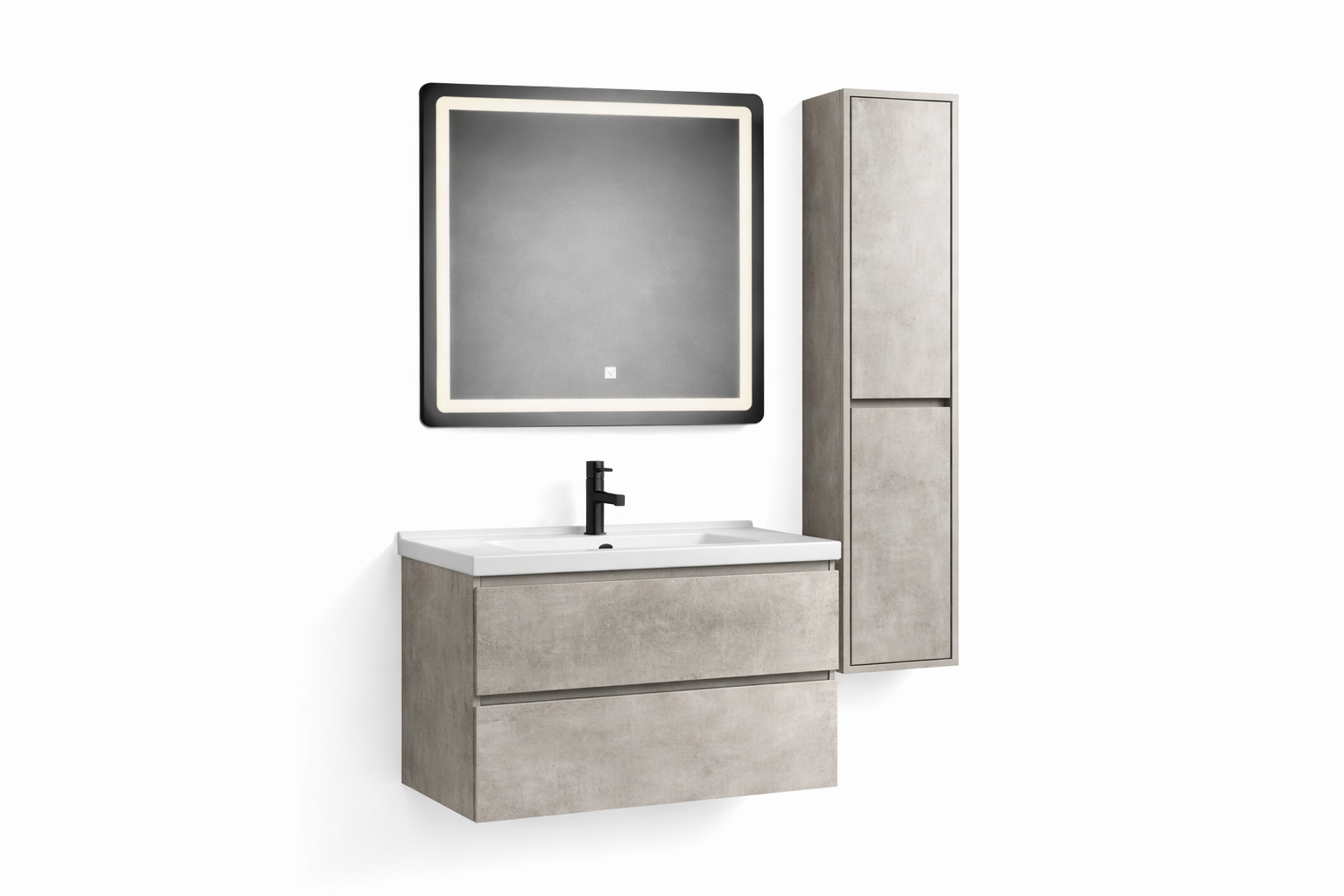 Komplett Baderomsmøbel 80 cm Grå – Norbad SG-9126 - Bilde 2